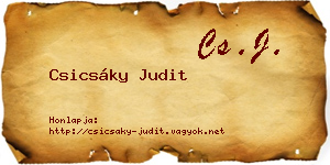 Csicsáky Judit névjegykártya