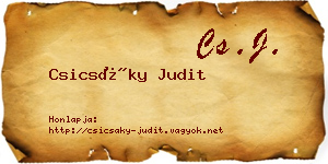 Csicsáky Judit névjegykártya